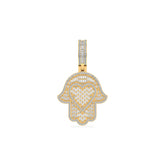 Hamsa Heart 10K Yellow Gold Diamond Pendant